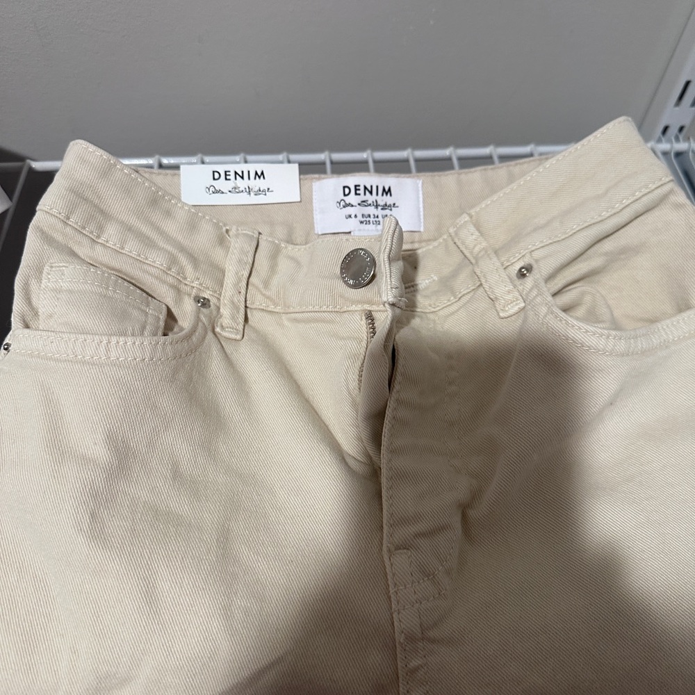 Miss selfridge beige flared jeans